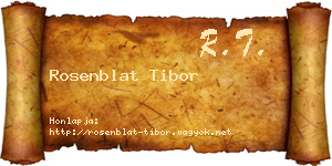 Rosenblat Tibor névjegykártya
